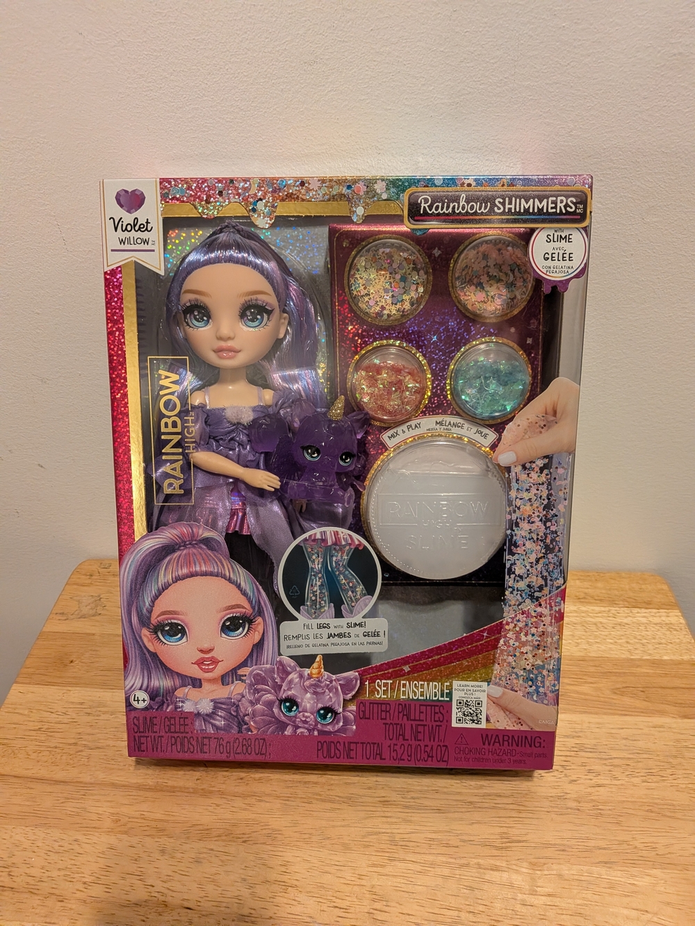 Rainbow High Violet Willow Doll with Purple Pet and Shimmer Slime Set